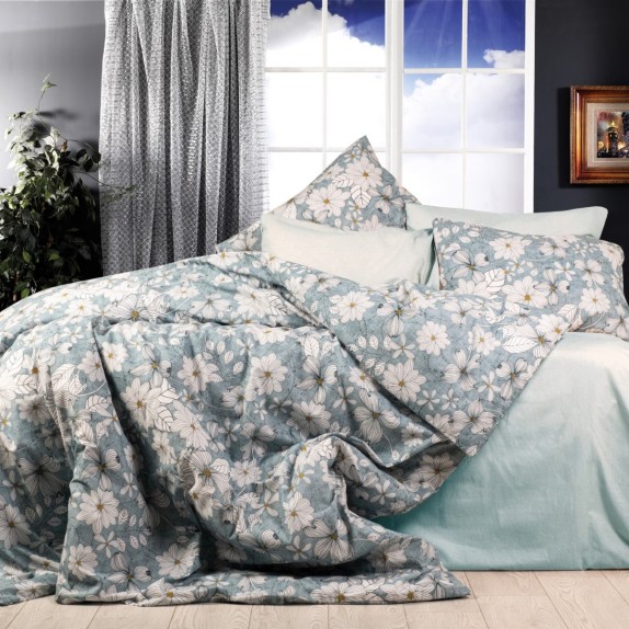 Παπλωματοθήκη Υπέρδιπλη Dimcol Ήρα 425 White-Denim 220x240