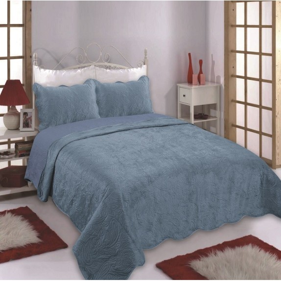 Σετ Κουβερλί King Size 3 Τεμαχίων Silk Fashion Supersoft...