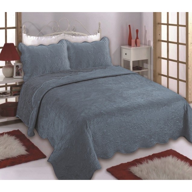 Σετ Κουβέρτα Βελούδο Υπέρδιπλη 3 Τεμαχίων Silk...