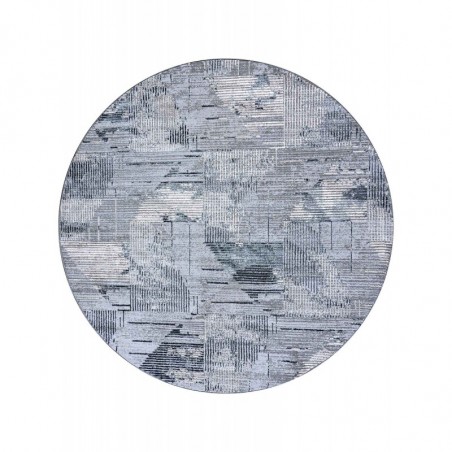 Χαλί Στρόγγυλο Madi Feathers Grey Δ165