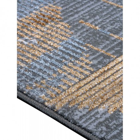 Χαλί Στρόγγυλο Madi Feathers Grey Gold Δ165