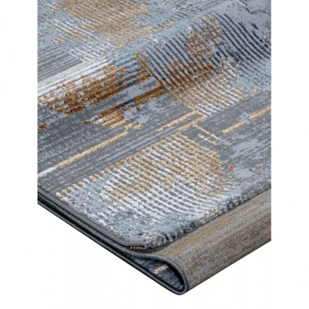 Χαλί Στρόγγυλο Madi Feathers Grey Gold Δ165