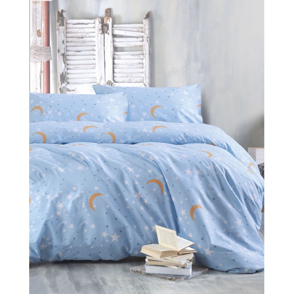 Σετ Σεντόνια Μονά 3 Τεμαχίων Rythmos Moonlight Μπλε 160x260