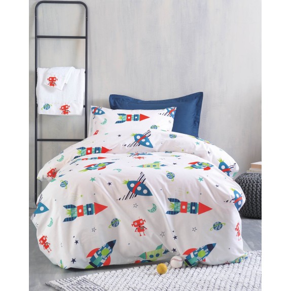 Σετ Παιδικά Σεντόνια Μονά 3 Τεμαχίων Rythmos Astronio...