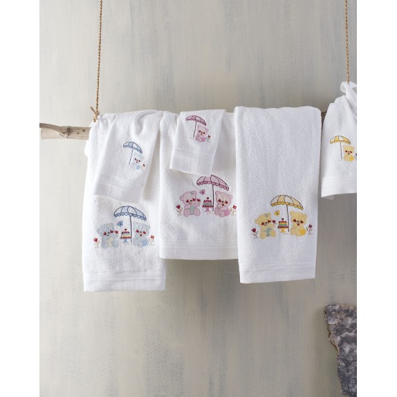 Σετ Παιδικές Πετσέτες 2 Τεμαχίων Rythmos Cake Ροζ