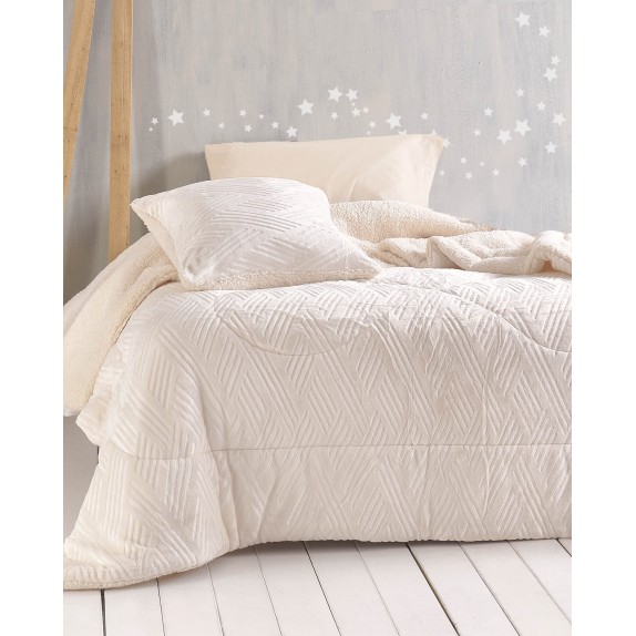 Κουβερτοπάπλωμα Μονό Rythmos Lotus Εκρού 160x220