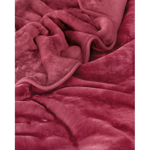 Κουβέρτα Βελουτέ Μονή Rythmos Velour Κοκκινη 160x220