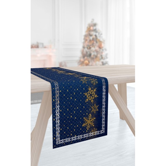 Runner Saint Clair Christmas 2031 Blue Laser Cut 40x160