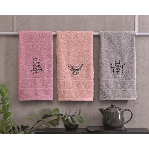 Σετ Πετσέτες Κουζίνας 3 Τεμαχίων Makis Tselios Dora 2 40x60