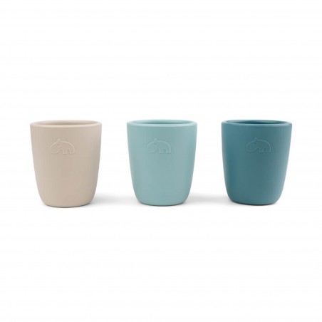 Σετ Παιδικά Ποτηράκια Σιλικόνης 3 Τεμαχίων Done by Deer Blue Mix BR76436