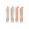 Σετ Παιδικά Πηρούνια Σιλικόνης 4 Τεμαχίων Done By Deer Raffi Sand/Coral BR76683