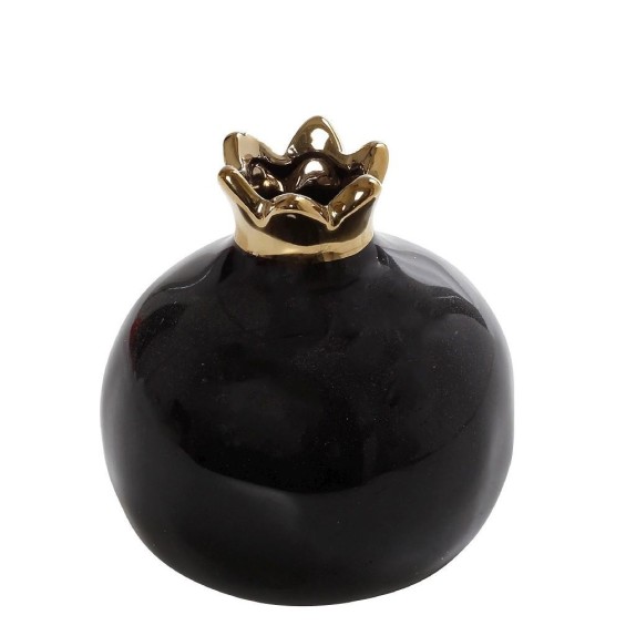 Ρόδι Espiel Κεραμικό Μαύρο - Χρυσό 9x9x9.5 cm ROD232K4