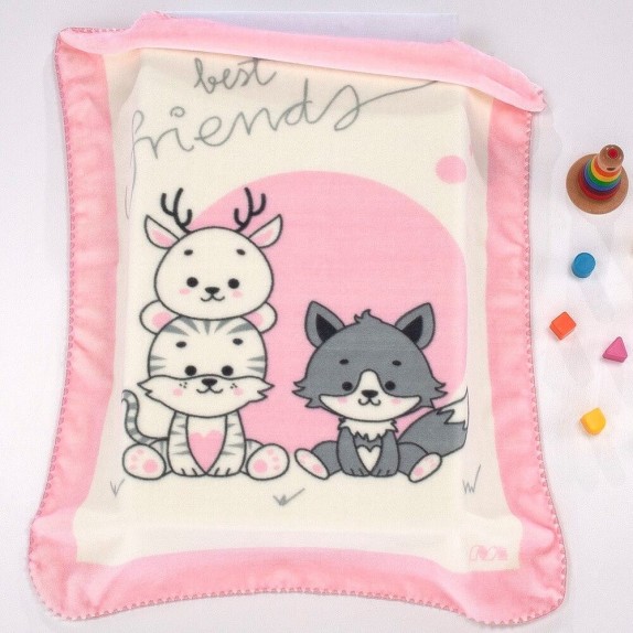 Κουβέρτα Βελουτέ Κούνιας Morven Piccola L43 Ροζ 110x140