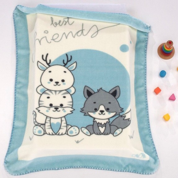 Κουβέρτα Βελουτέ Κούνιας Morven Piccola L43 Γαλάζιο 110x140