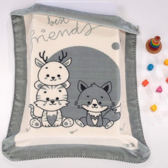 Κουβέρτα Βελουτέ Κούνιας Morven Piccola L43 Γκρι 110x140