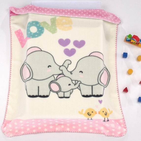 Κουβέρτα Βελουτέ Κούνιας Morven Piccola L45 Ροζ 110x140