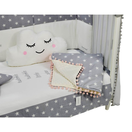 Κουβέρτα Fleece Αγκαλιάς με pom-pom Bebe Stars Stars 90x90 3073