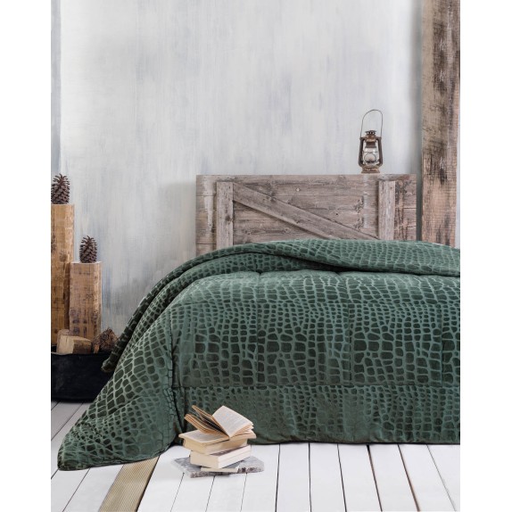 Κουβερτοπάπλωμα Υπέρδιπλο Rythmos Croco Πράσινο 220x240