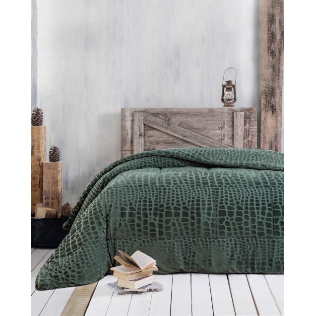 Κουβερτοπάπλωμα Υπέρδιπλο Rythmos Croco Πράσινο...