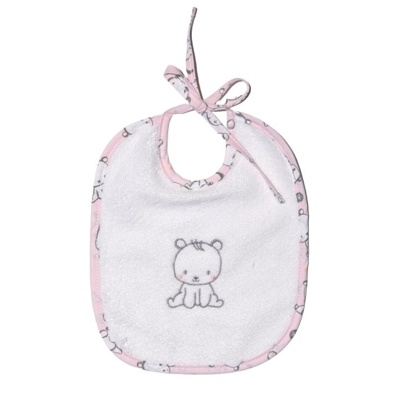 Σαλιάρα Baby Oliver des. 179 Αρκουδάκι Ροζ 20x25