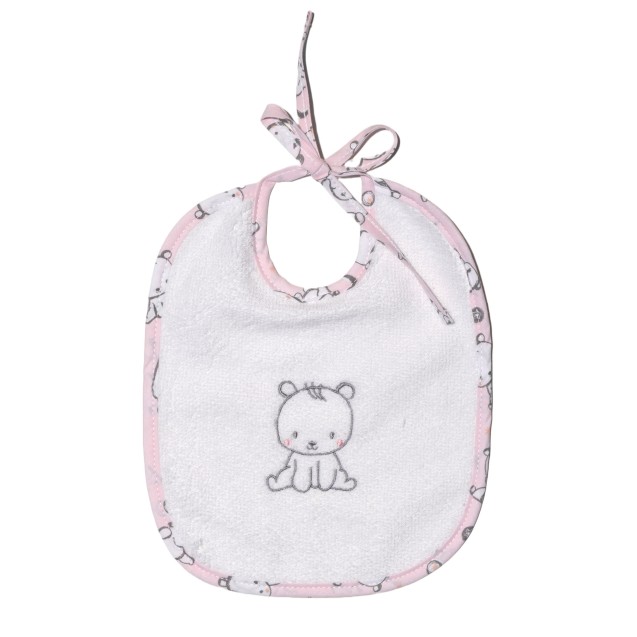 Σαλιάρα Baby Oliver des. 179 Αρκουδάκι Ροζ 20x25