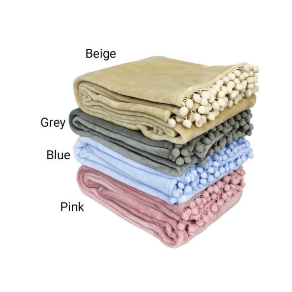 Κουβέρτα Fleece Υπέρδιπλη Makis Tselios Pommy Blue 220x240