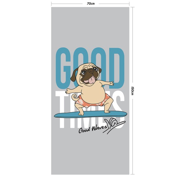 Παιδική Πετσέτα Θαλάσσης Melinen Dog Grey 75x150