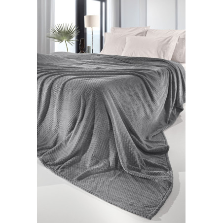 Σετ Κουβέρτα Fleece Υπέρδιπλη 2 Τεμαχίων Guy Laroche Rombus Carbon 220x240