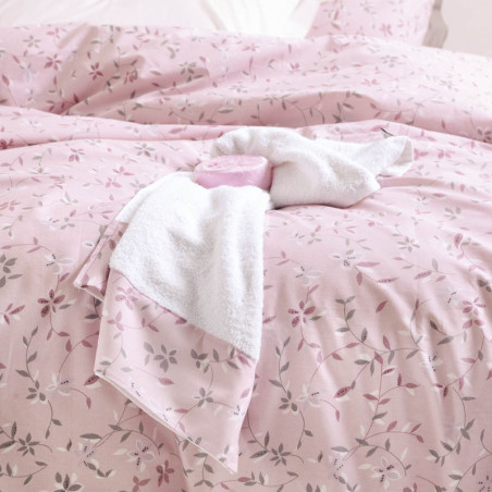 Σετ Παπλωματοθήκη Μονή 2 Τεμαχίων Rythmos Carlin Ροζ 160x250