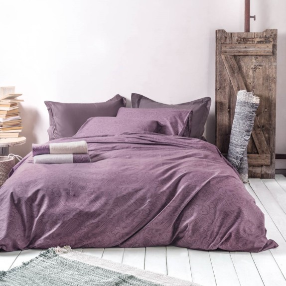 Σετ Παπλωματοθήκη Μονή 2 Τεμαχίων Rythmos Charisma Μοβ...