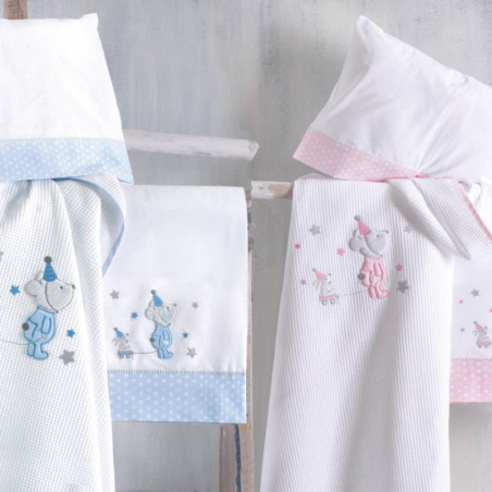 Σετ Σεντόνια Κούνιας 3 Τεμαχίων Rythmos Felix Σιέλ 100x160