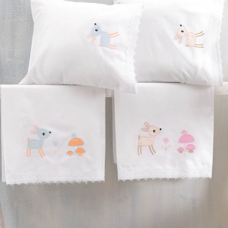 Σετ Σεντόνια Κούνιας 3 Τεμαχίων Rythmos Floppy Σιέλ 100x160