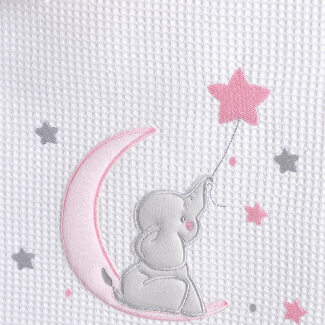 Κουβέρτα Πικέ Κούνιας Rythmos Fuzzy Ροζ 120x150