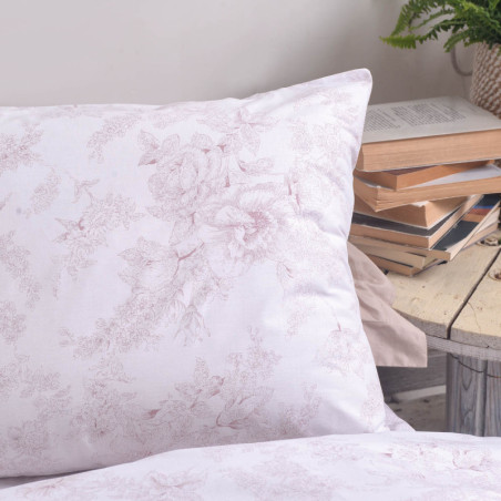 Σετ Σεντόνια King Size 4 Τεμαχίων Rythmos Lucette Ροζ 270x290