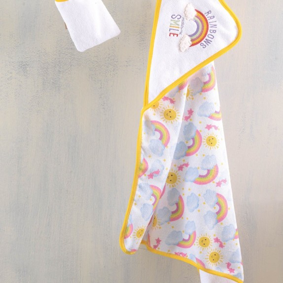 Σετ Βρεφική Κάπα και Γάντι Rythmos Yellow Rainbow