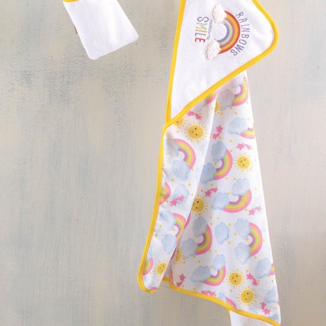 Σετ Βρεφική Κάπα και Γάντι Rythmos Yellow Rainbow