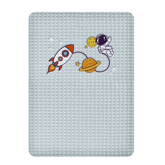 Κουβέρτα Πικέ Αγκαλιάς Adam Home Space Blue 80x110