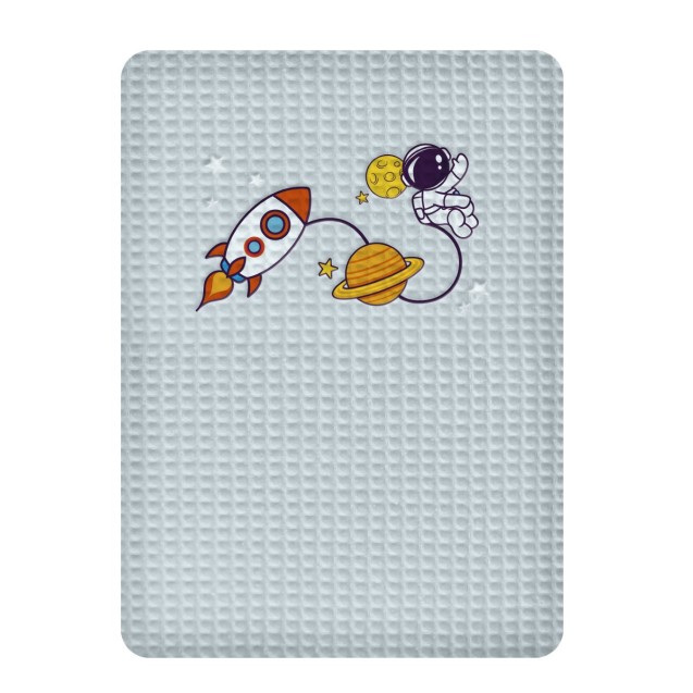 Κουβέρτα Πικέ Αγκαλιάς Adam Home Space Blue 80x110