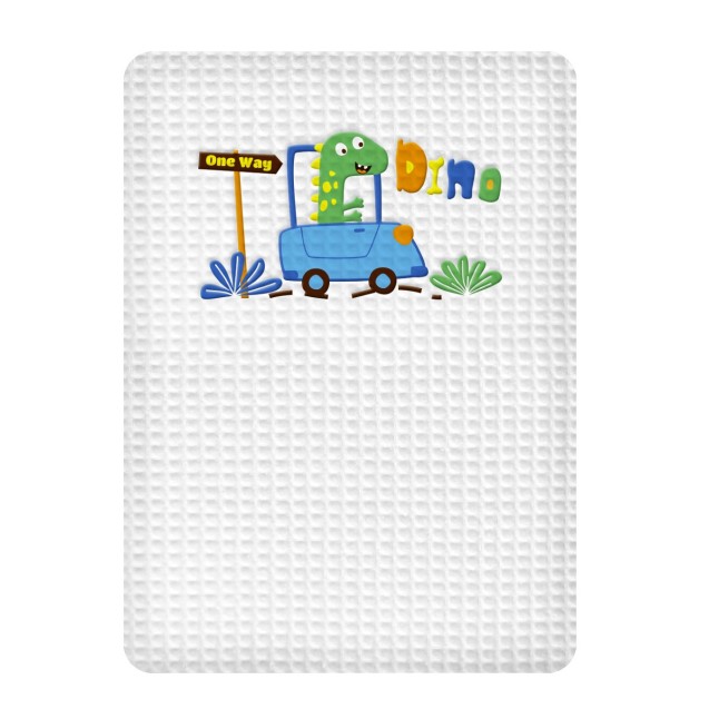 Κουβέρτα Πικέ Κούνιας Adam Home Dino White 110x140