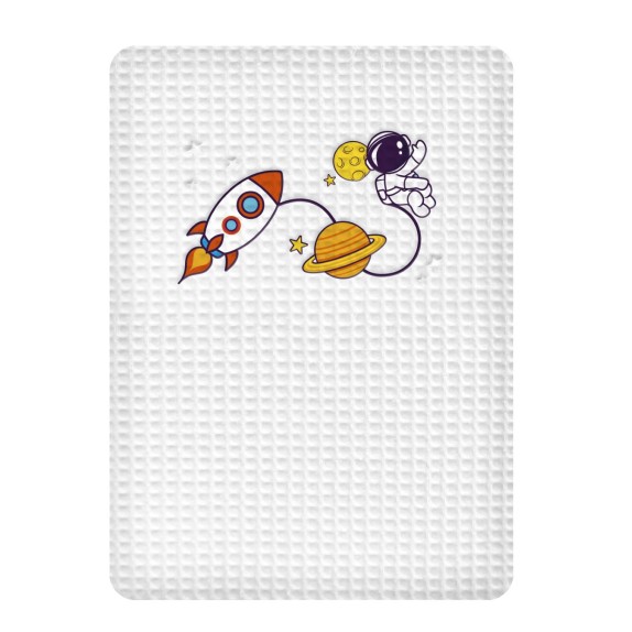 Κουβέρτα Πικέ Κούνιας Adam Home Space White 110x140