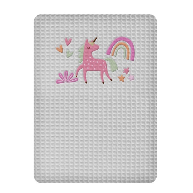 Κουβέρτα Πικέ Αγκαλιάς Adam Home Unicorn Grey...