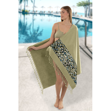 Πετσέτα Θαλάσσης Παρεό Guy Laroche Pestemal 18 Khaki 90x170