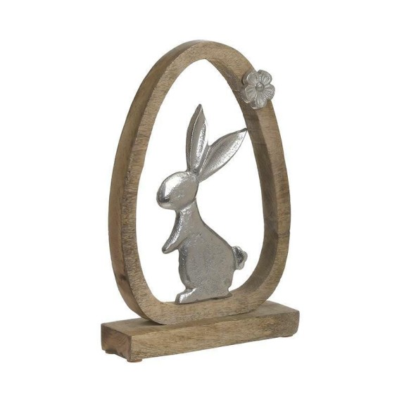 Πασχαλινό Διακοσμητικό Λαγός Natural/Ασημί InArt...