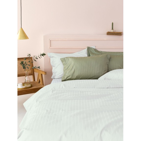 Σεντόνι Υπέρδιπλο Palamaiki Sateen Riga White 240x270