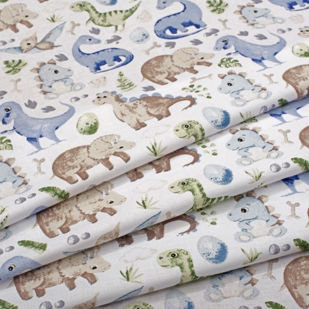 Σετ Σεντόνια Κούνιας 3 Τεμαχίων Dimcol Dinosaur...