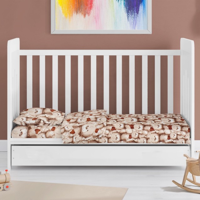 Σετ Σεντόνια Κούνιας 3 Τεμαχίων Dimcol Teddy...