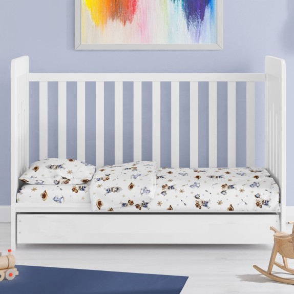 Σετ Σεντόνια Κούνιας 3 Τεμαχίων Dimcol Wild West 540 120x160