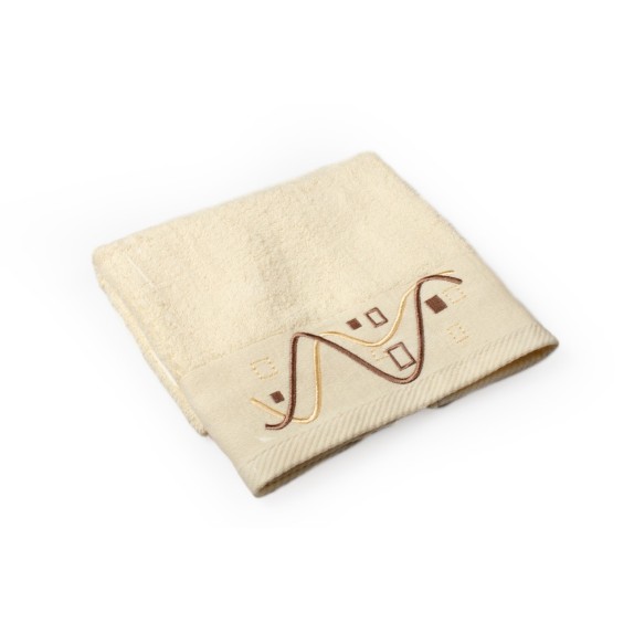 Πετσέτα Προσώπου Dimcol Γεωμετρικό Εκρού 50x90