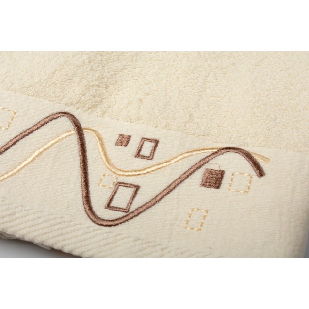 Πετσέτα Προσώπου Dimcol Γεωμετρικό Εκρού 50x90