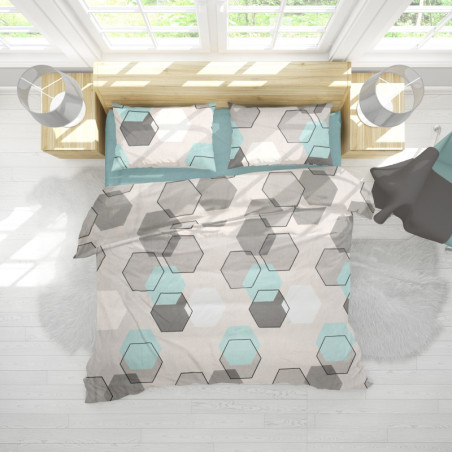 Σετ Σεντόνια King Size 4 Τεμαχίων Dimcol Hexagon 395 240x270